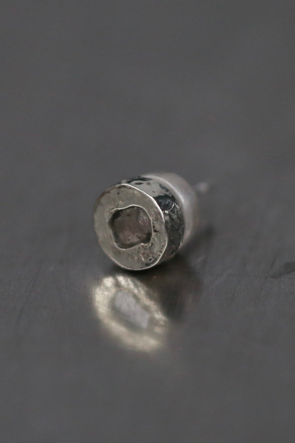 Parts of Four Stud Earrings Collection II - High-quality handcrafted design with natural stones PS4-1035-9-DA10KW+DIA (Sterling silver with rhodium plating and diamonds) PPOF44
